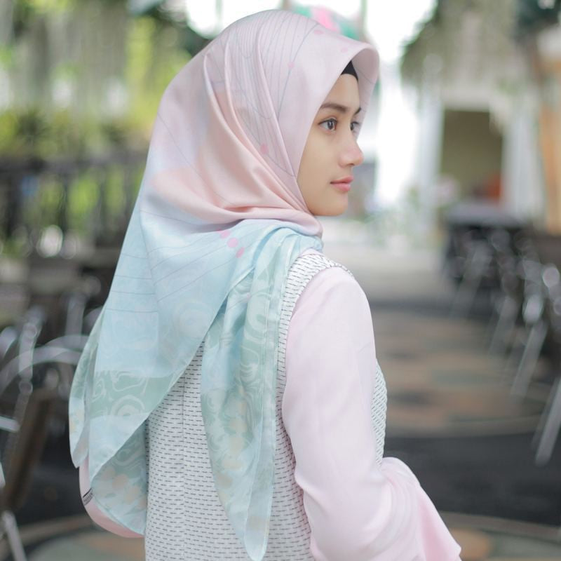 Image of Eclemix Scarf Semesta Collection | Hijab Voal Premium Segi Empat Printing motif | Sqaure Voal scraves laser cut